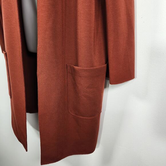 Carolina Belle Montreal Jacket Oversize Rusty Brown Open Front Long Cardigan XL - Picture 5 of 11